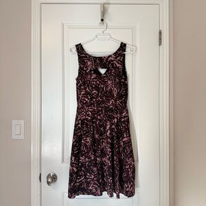 RW&CO. Pink and Black Backless Dress